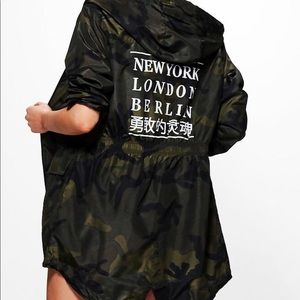 Hooded Camo Fashion Rain Jacket